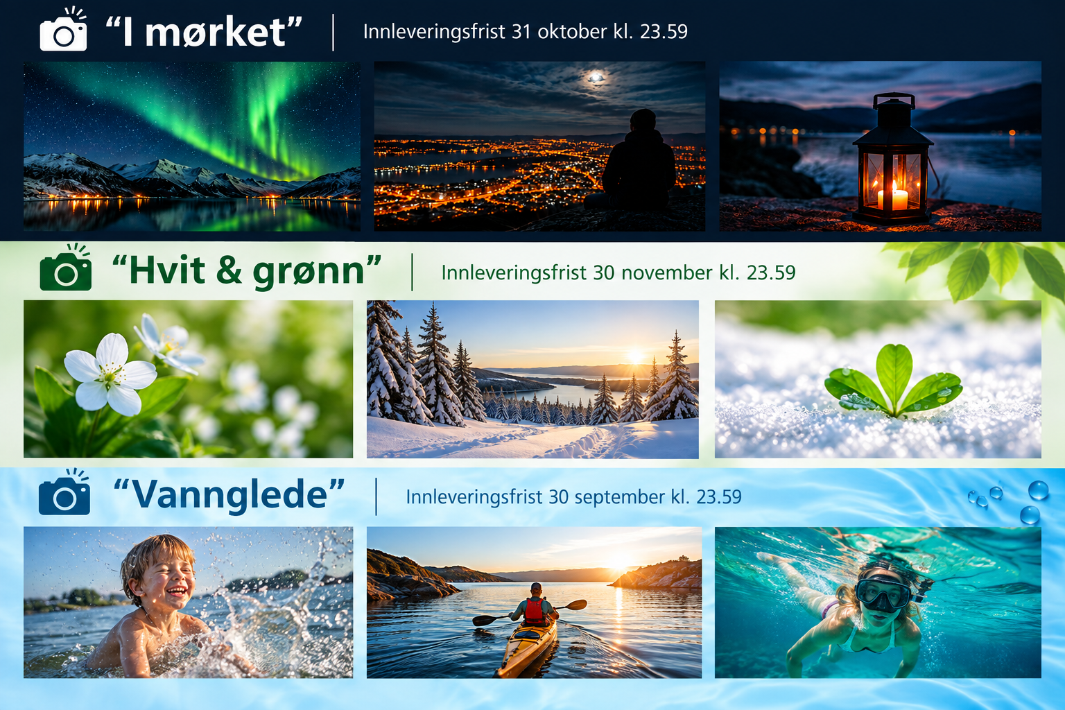 Da er årets 3 siste konkurranser klar til innlevering.